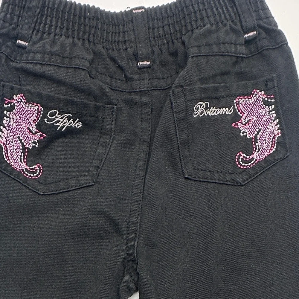 Vintage Apple Bottoms‎ Toddler Girls Black Jeans size 28 months (KA)